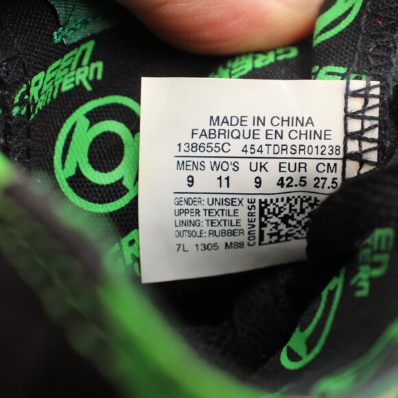 Converse Chuck Taylor Women's 11 Men's 9 All Star x DC Comics Green Lantern - Picture 3 of 9
